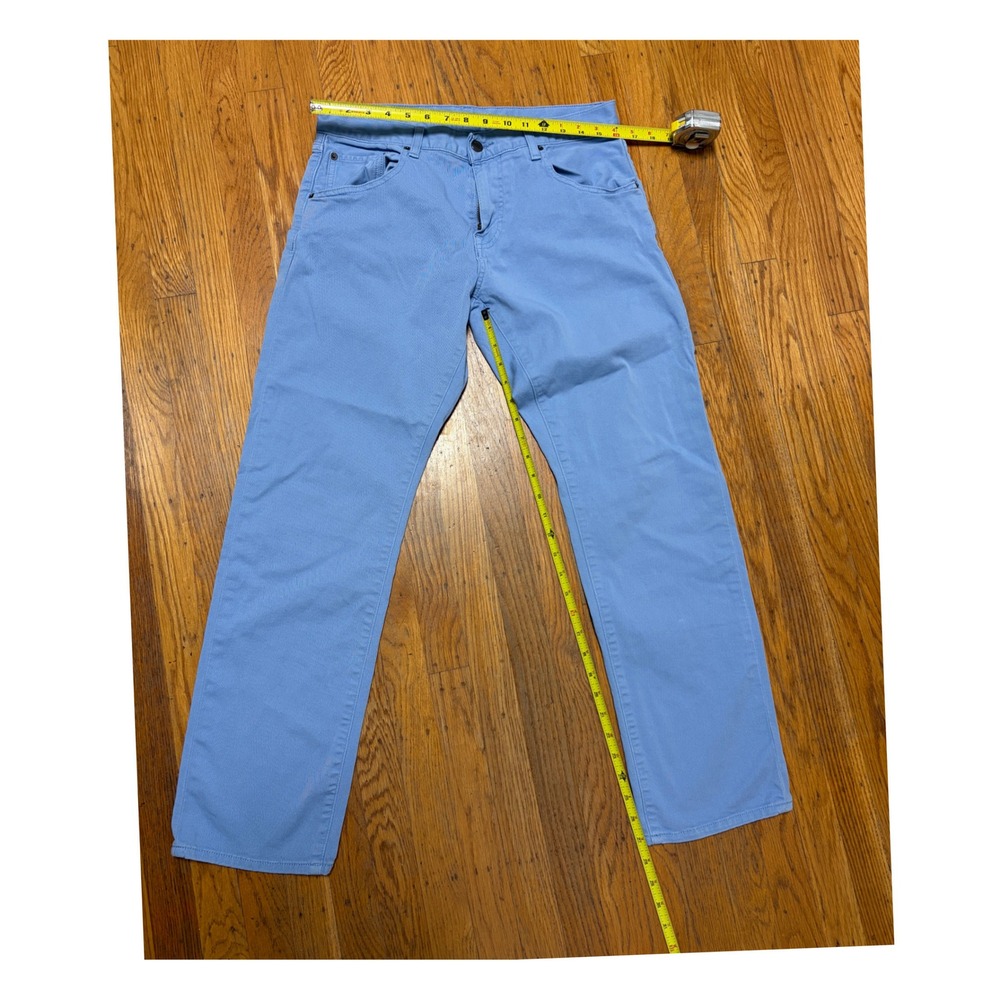 Cremieux Mens 31x30 Light Blue Straight Leg 5 Pocket Cotton Stretch Pants